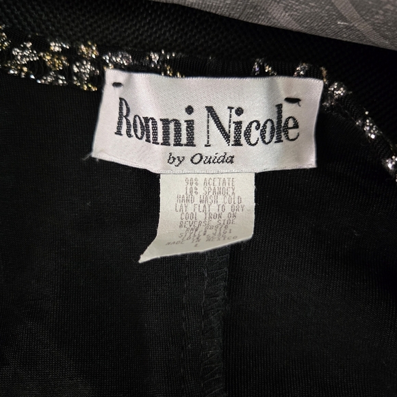 VTG Retro RONNI NICOLE BY OUIDI ShortSleeve Square neck Glitter Blouse - Picture 7 of 7
